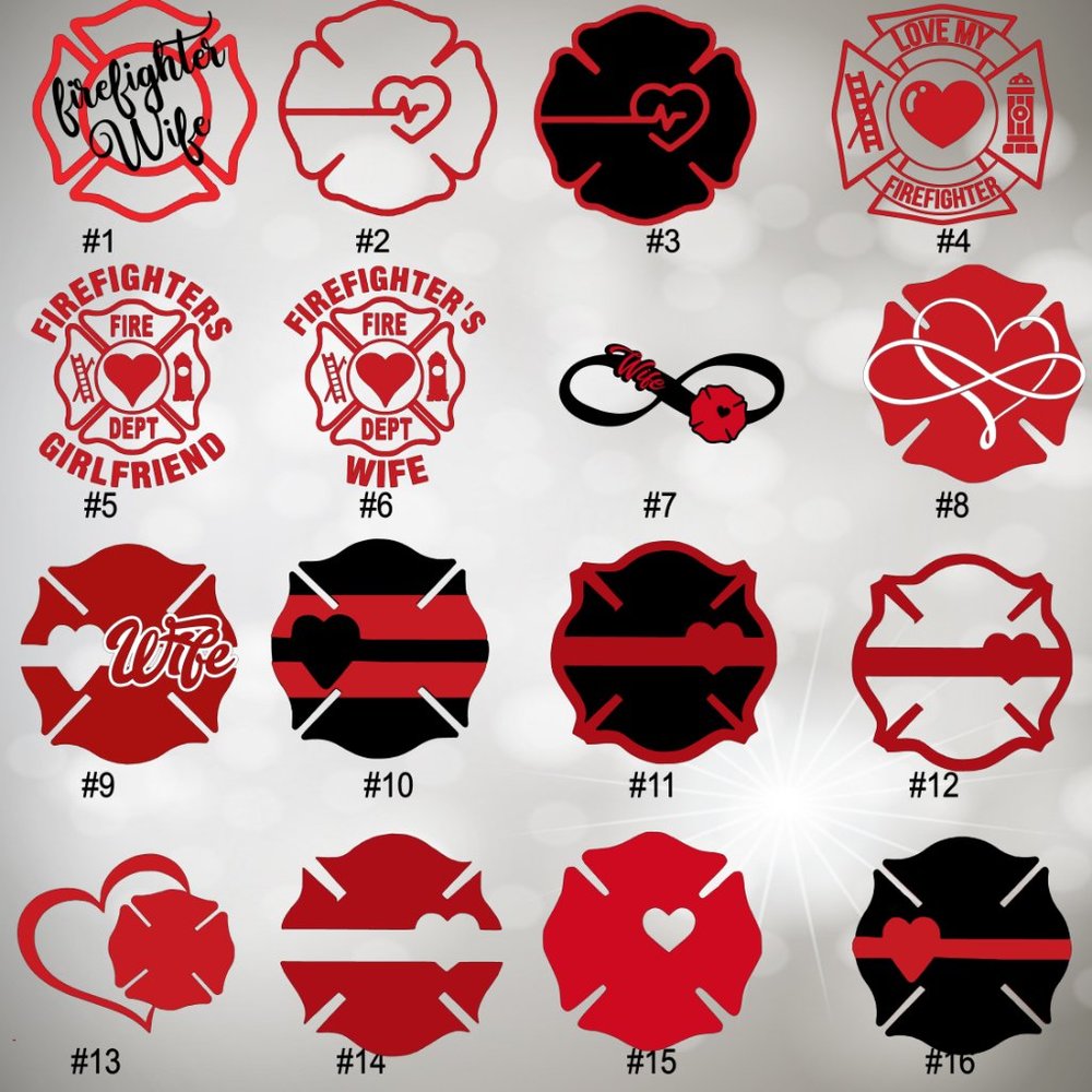 5-6" MALTESE CROSS with HEART VINYL DECAL